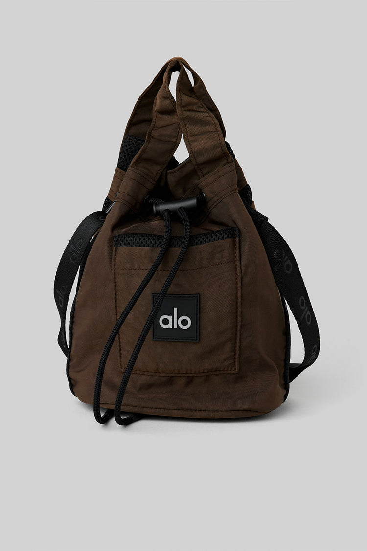 Bolso bandolera tipo cubo - Espresso/Negro