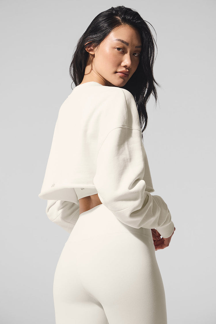 Suéter corto extremo - Marfil