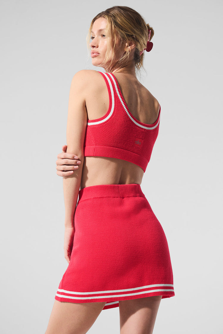 Sujetador de punto tipo suéter del club de tenis - Blanco/Verde abeto