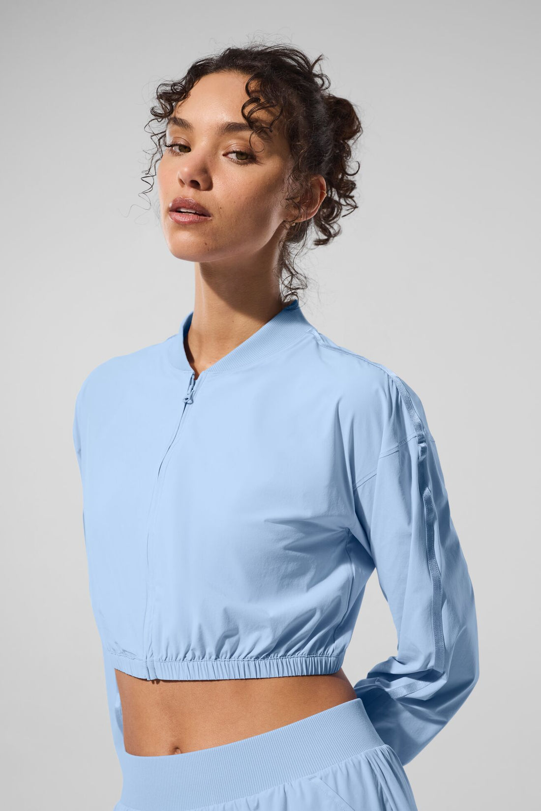 Recortada Breezy cubierta completa con cremallera - Seashell Blue