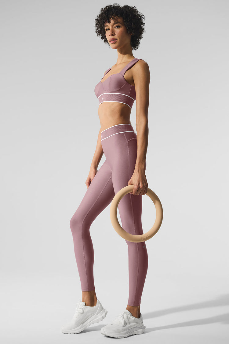 Mallas Airlift de cintura alta y alineación - Cuarzo ahumado/Blanco