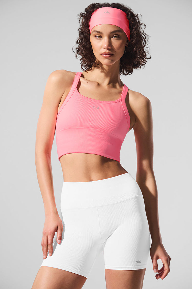 Seamless Ribbed Favorite Bra Tank - Neon Bubblegum
